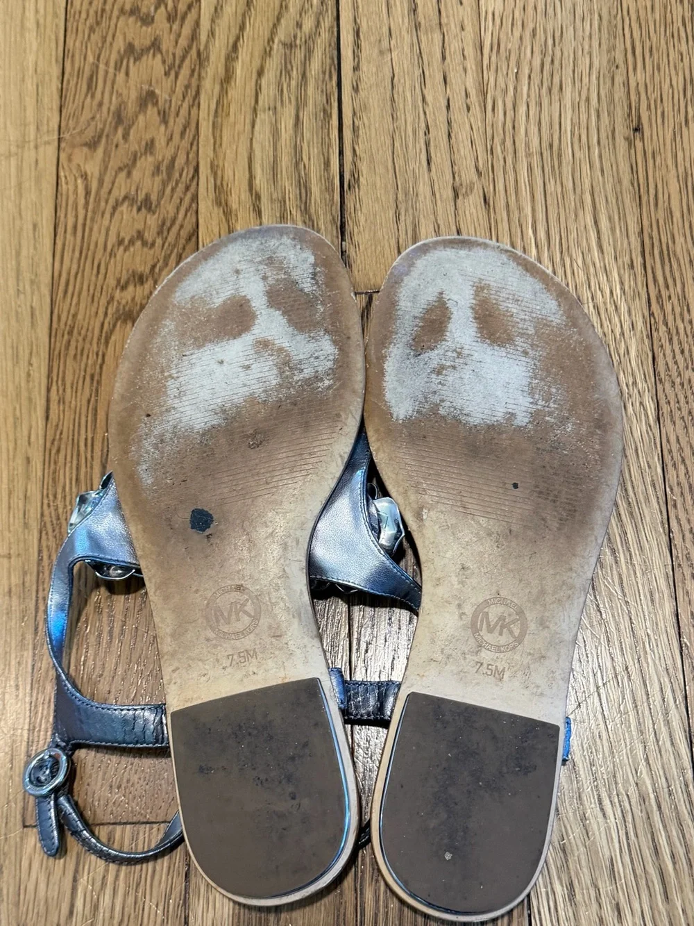 Women’s Silver Flower T-Strap Sandal